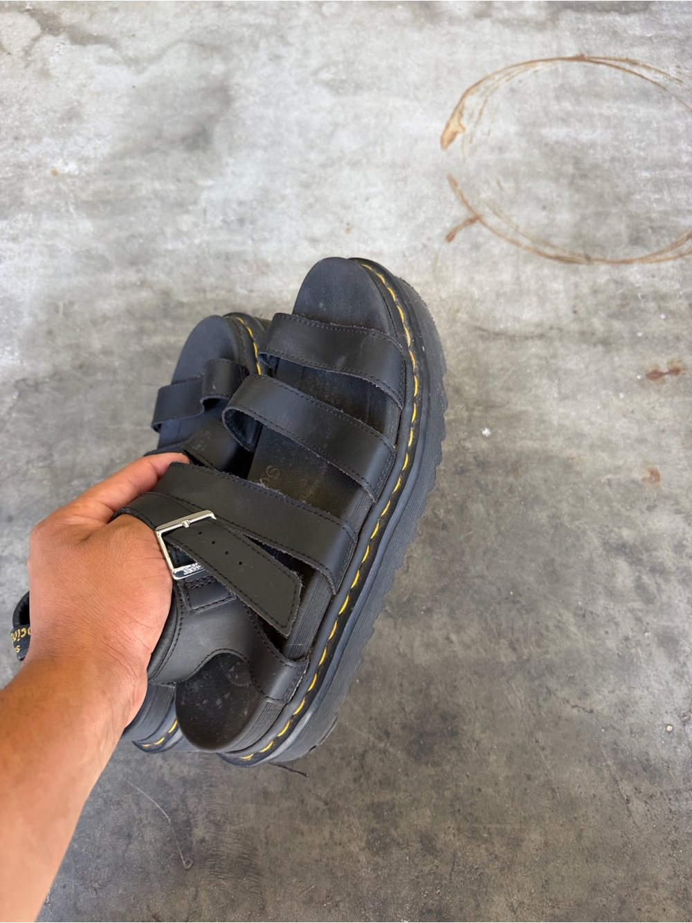 Dr. Martens Blaire Athena Strap Leather Sandals - Black Size 9 - Picture 4 of 7